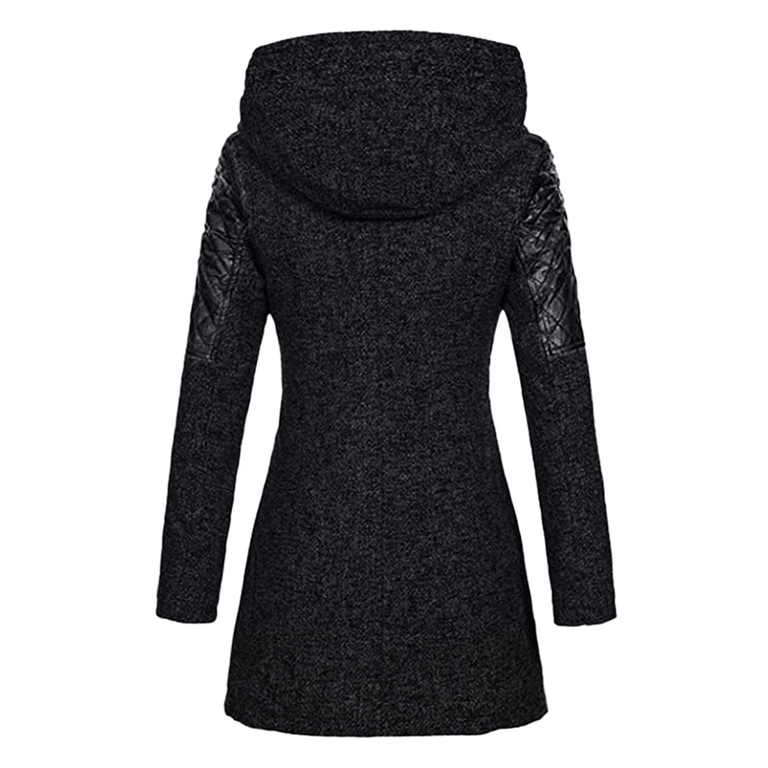 Imelda hooded winter coat, back view full length