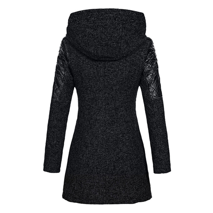 Imelda hooded winter coat, back view full length