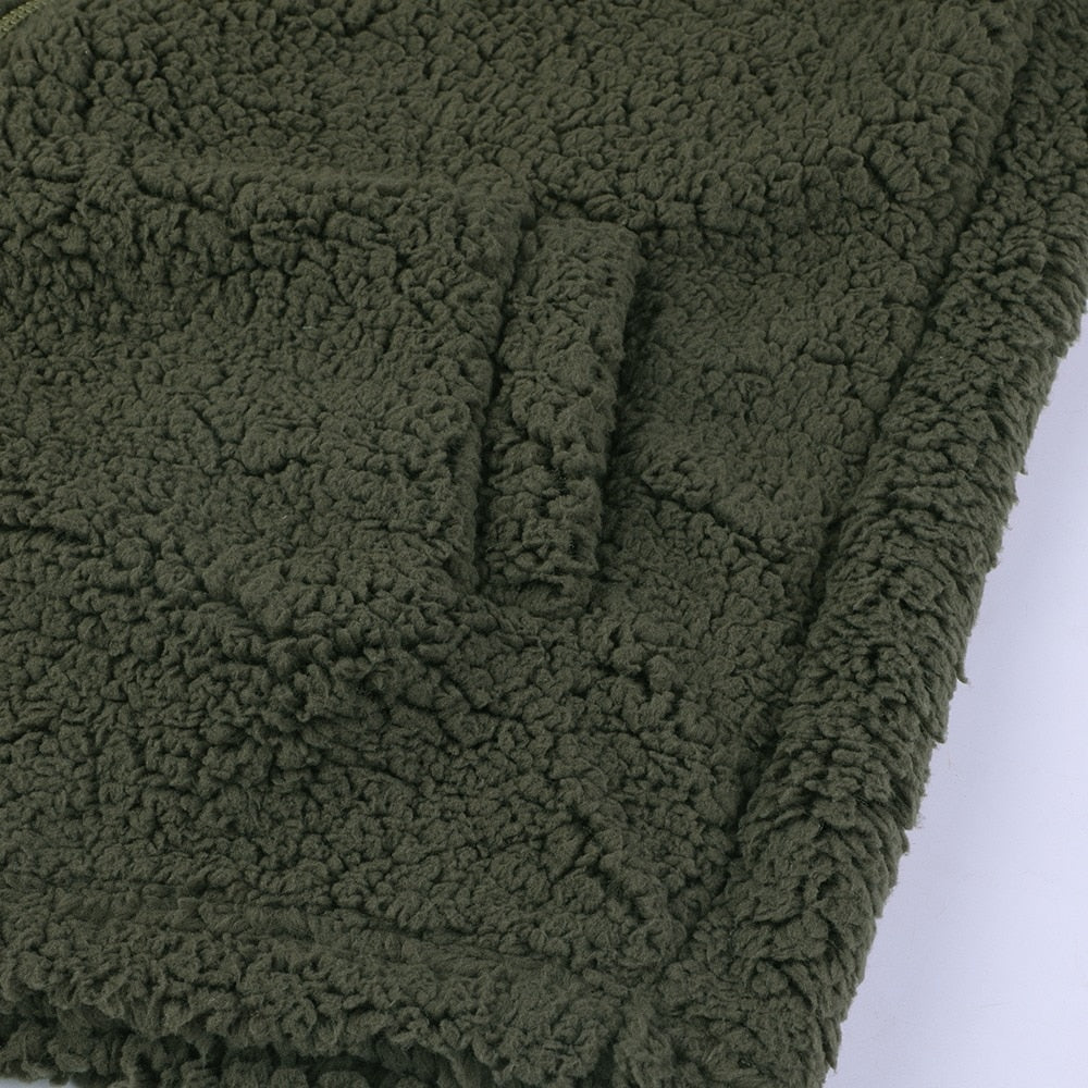 Delphine fleece jacket cuff and fabric texture close-up