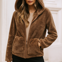 Women's Hooded Teddy Fleece Jacket | Thessaly