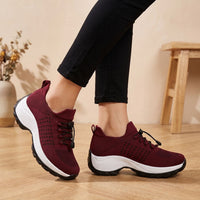 Women's Knit Platform Lace-Up Sneakers | Verity