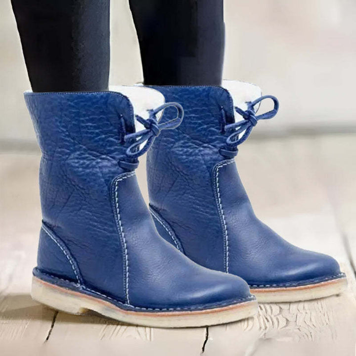Rosemarie winter boots styled outdoors with corduroy pants