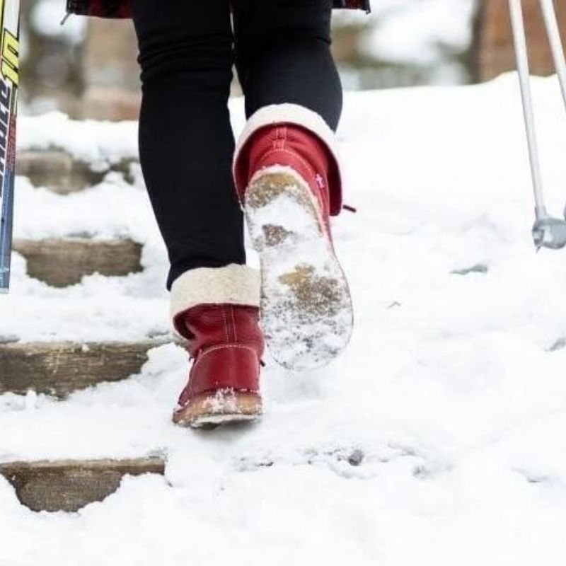 Rosemarie winter boots styled outdoors with corduroy pants