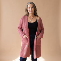 Women's Oversized Long Open-Front Cardigan | Marcelina