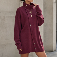 Women's Oversized Turtleneck Long Sleeve Sweater Dress | Guinevere