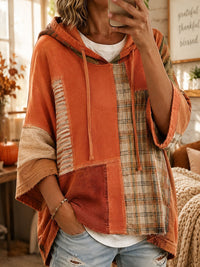 Women's Patchwork Hooded Oversized Sweater | Rosalie