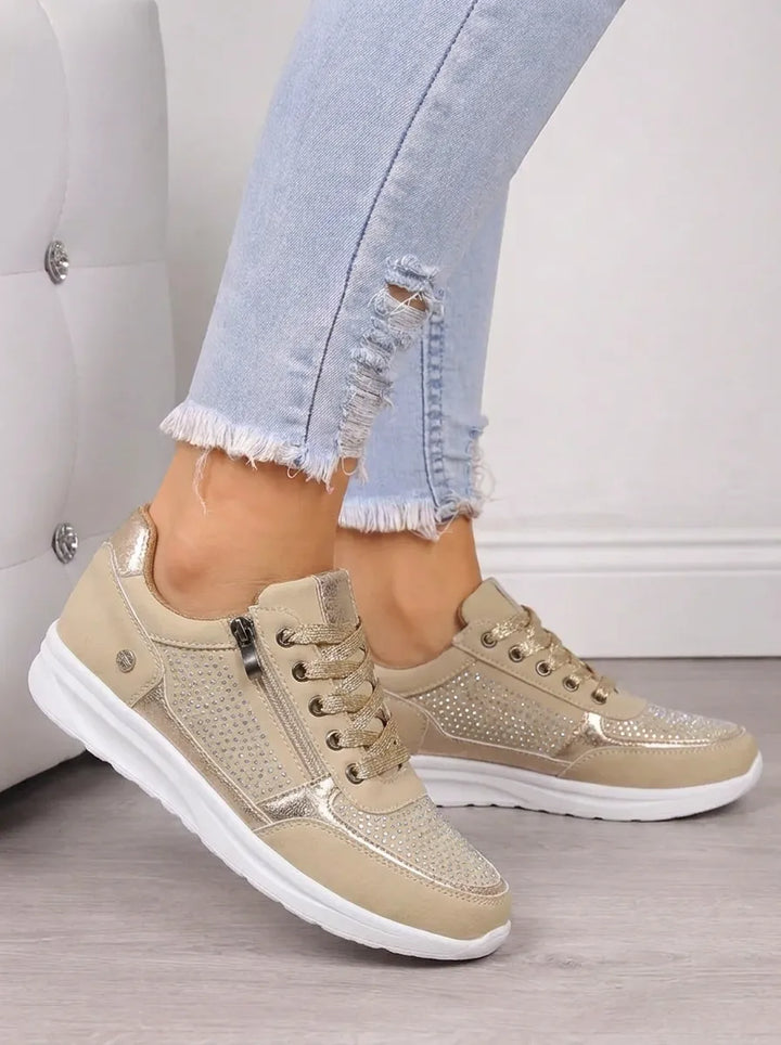 Marguerite lace-up sneakers, close-up side profile view