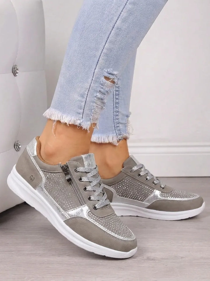 Marguerite lace-up sneakers, close-up side profile view