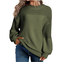 Women's Ribbed Crew Neck Long Sleeve Sweater | Colette
