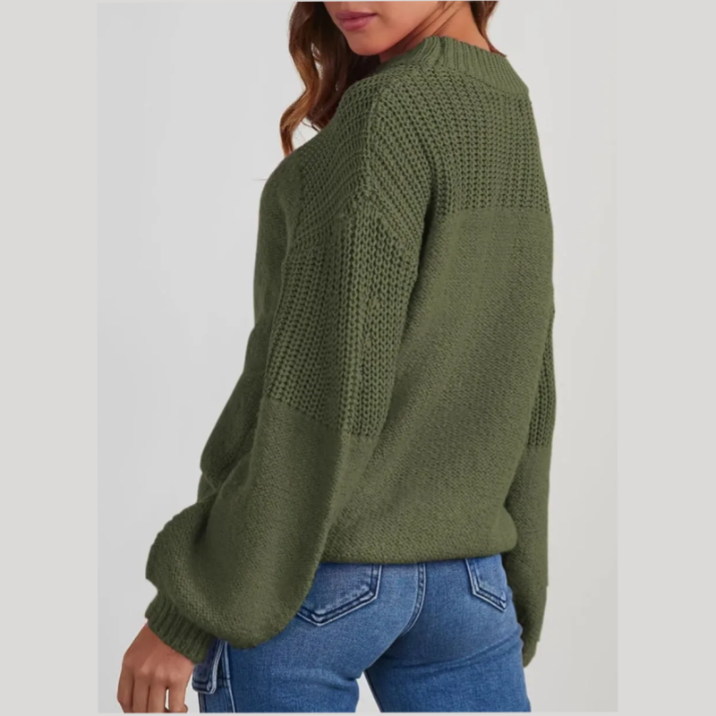 Colette ribbed crew neck sweater, back view