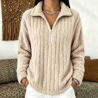 Women's Ribbed Half Zip Fleece Pullover | Fenwick