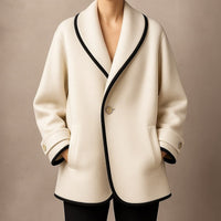 Women's Shawl Collar Swing Wool Coat | Delphine