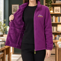 Women's Sherpa Lined Stand Collar Fleece Jacket | Rosalyn