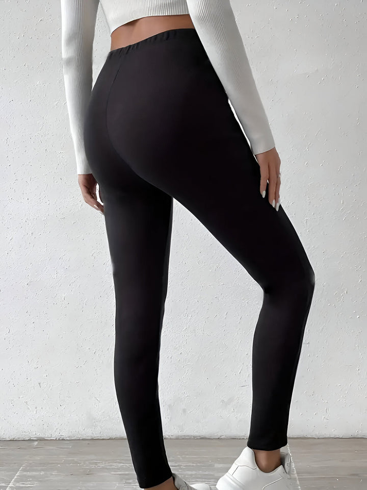 Marisol fleece lined slim leggings, back view full length