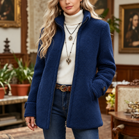 Women's Stand Collar Teddy Fleece Jacket | Wilhelmina
