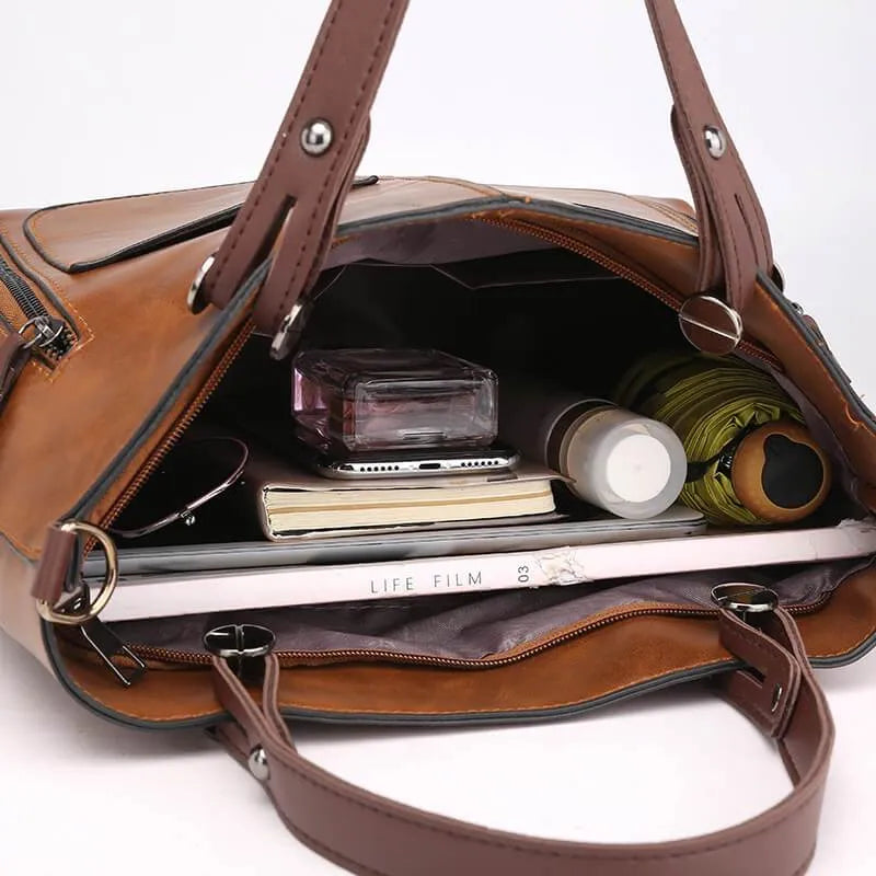 Marguerite tote bag interior showing spacious main compartment