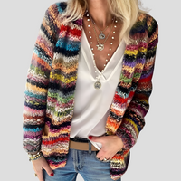 Wren | Women's Multicolor Striped Open Front Cardigan
