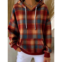 Wren | Women's Plaid Drawstring Pocket Hoodie